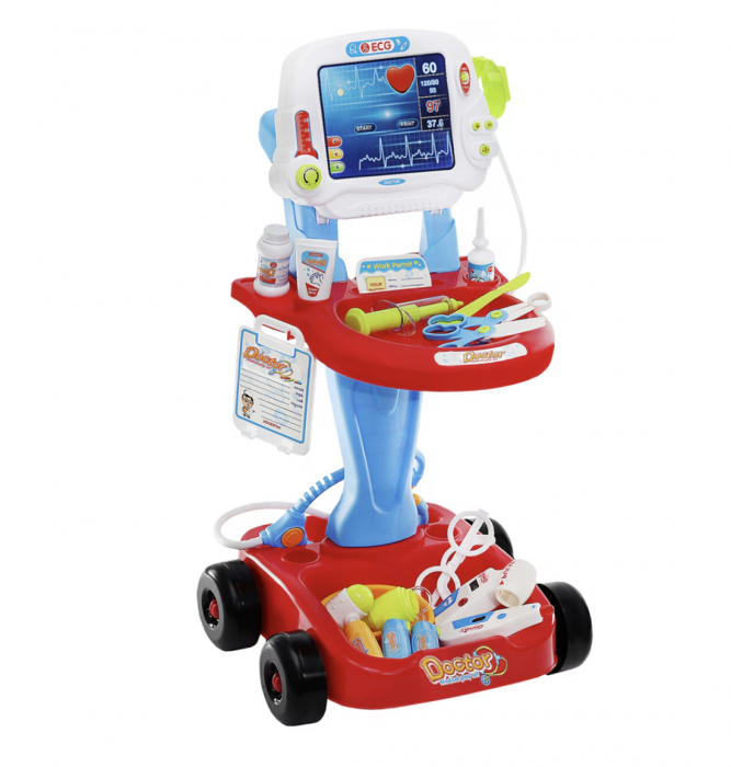 Set stand mobil medic Doctor, cu 18 accesorii, cu lumini si sunete