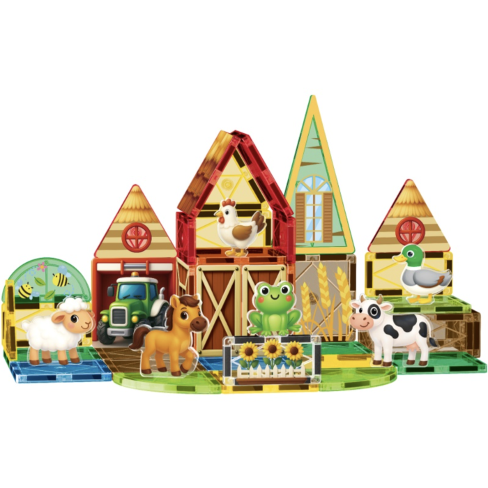 Set STEM Magnetic Tiles Fun Farm cu 54 piese magnetice pentru constructii [4]