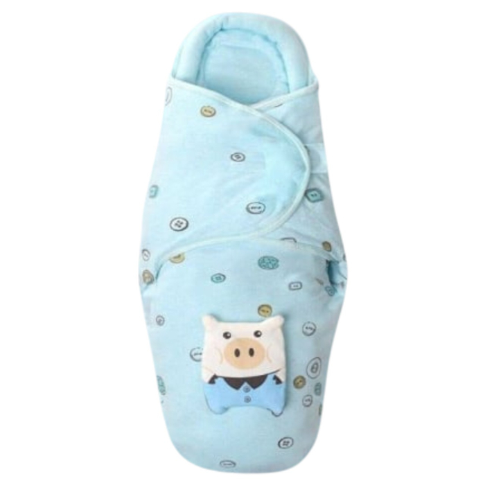 Sistem tip paturica de infasat bebelusi de 0-6 luni, din bumbac Bleu [8]