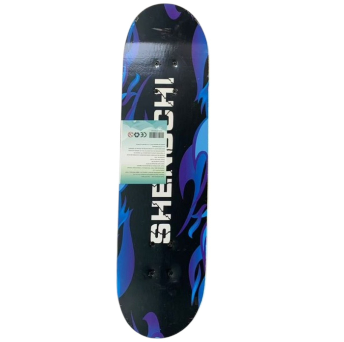 Skateboard pentru Copii, din Lemn, roti cu lumini, 72 cm - Shengohi Albastru inchis [5]