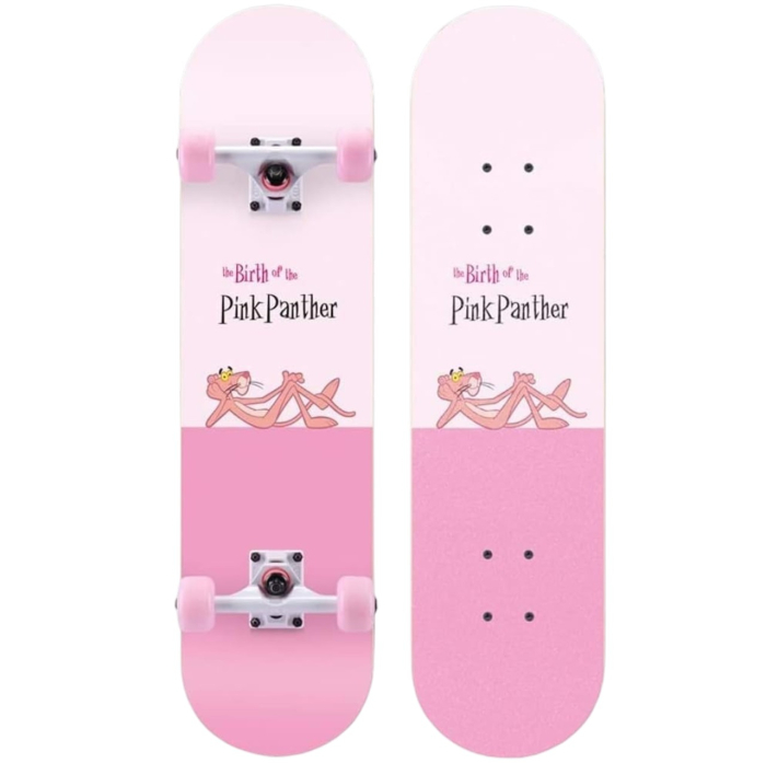 Skateboard pentru Copii, din Lemn, roti lcu lumini, 80 cm - Pink Panther [4]