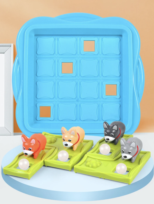 Joc logic Puppies tip slide puzzle cu catei si bile, 36 provocari, 6 ani+ [7]
