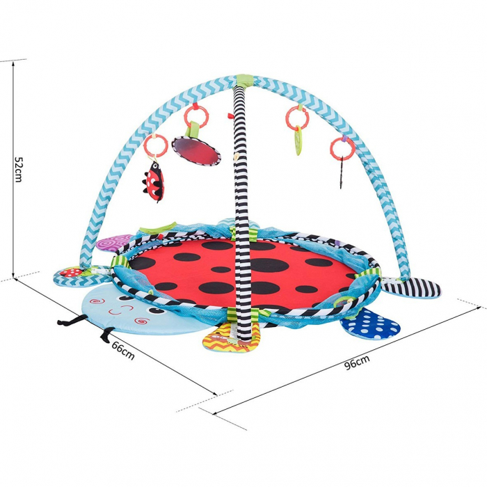 Spatiu de joaca cu saltea de activitati si tarc pentru bebelusi cu 30 bile Buburuza Krista® [5]