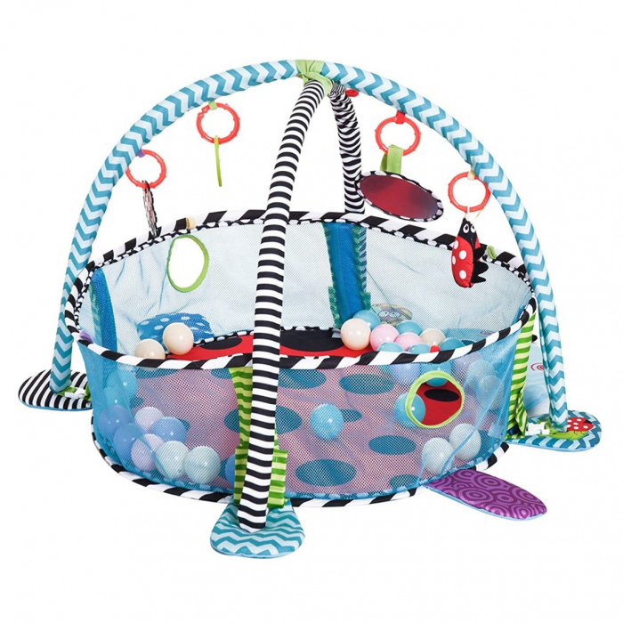Spatiu de joaca cu saltea de activitati si tarc pentru bebelusi cu 30 bile Buburuza Krista® [2]
