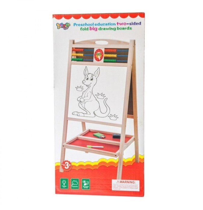 Tabla Sevalet, Cu Doua Fete, cu abac si ceas, Cangur, 90 cm, din lemn [2]