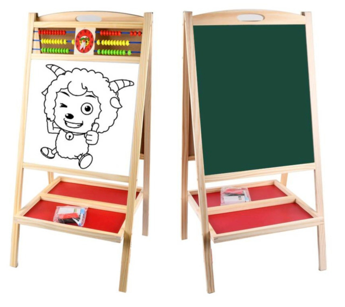 Tabla Sevalet, Cu Doua Fete, cu abac si ceas, Cangur, 90 cm, din lemn