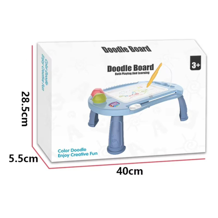 Tabla Creativa Magnetica 2 in 1 cu Masuta de Activitati si Desen, bleu [7]