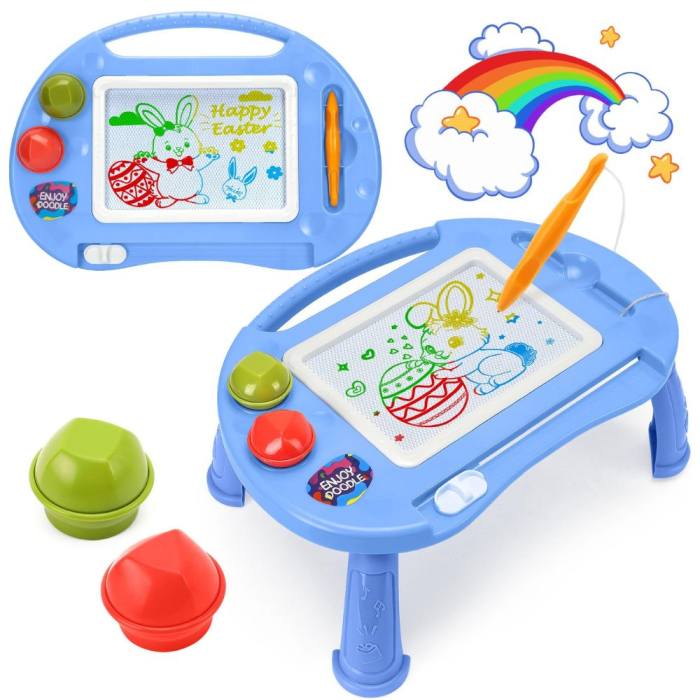Tabla Creativa Magnetica 2 in 1 cu Masuta de Activitati si Desen, bleu [3]