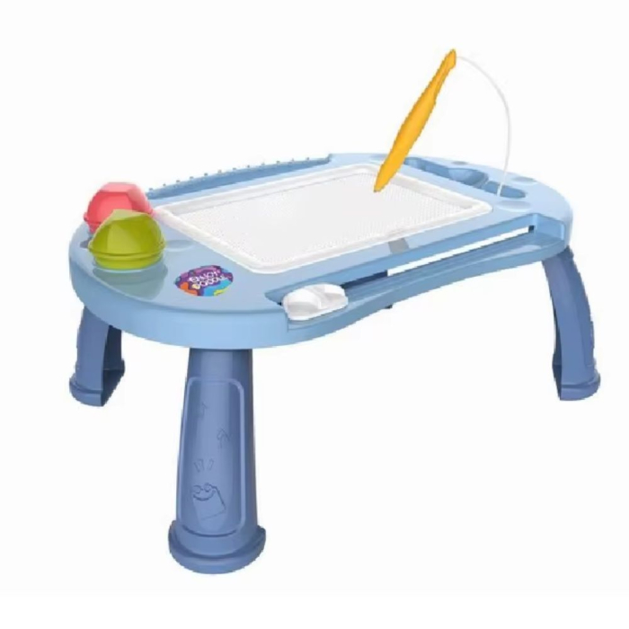 Tabla Creativa Magnetica 2 in 1 cu Masuta de Activitati si Desen, bleu [4]