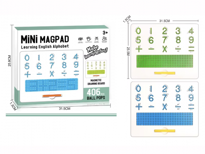 Tabla magnetica educativa cu pix si 406 bile – invatare cifre si operatii matematice [4]