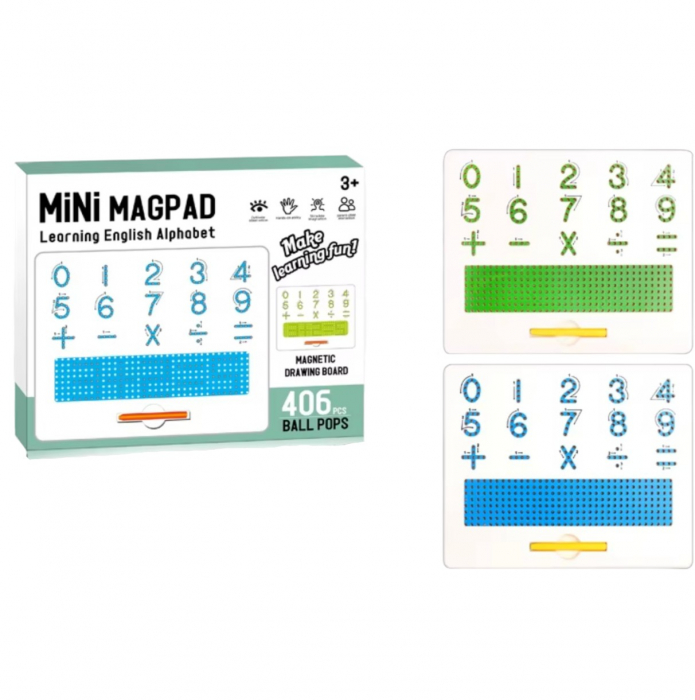 Tabla magnetica educativa cu pix si 406 bile ,   invatare cifre si operatii matematice