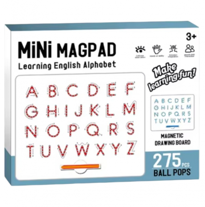 Tabla cu pix si 275 bile magnetice pentru invatarea literelor mari ale alfabetului [2]