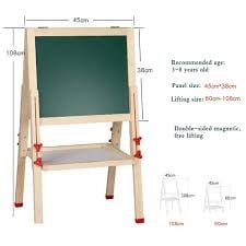 Tabla Jumbo cu Doua Fete si inaltime reglabila, 108 cm, din lemn [7]