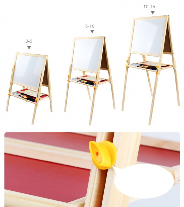 Tabla Jumbo cu Doua Fete si inaltime reglabila, 108 cm, din lemn [3]