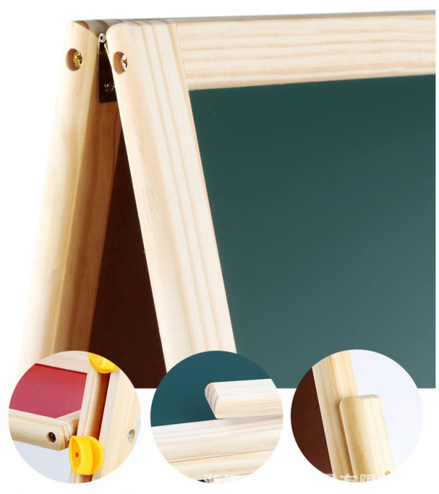 Tabla Jumbo cu Doua Fete, tip sevalet, inaltime reglabila, 148 cm, din lemn [7]