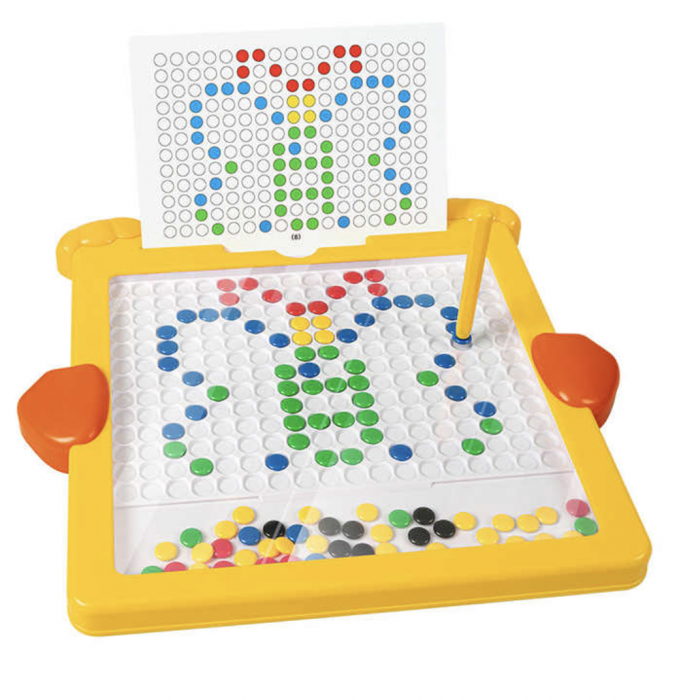 Tabla magnetica cu pix si 20 sabloane, 52 butoni colorati, Ratusca [7]