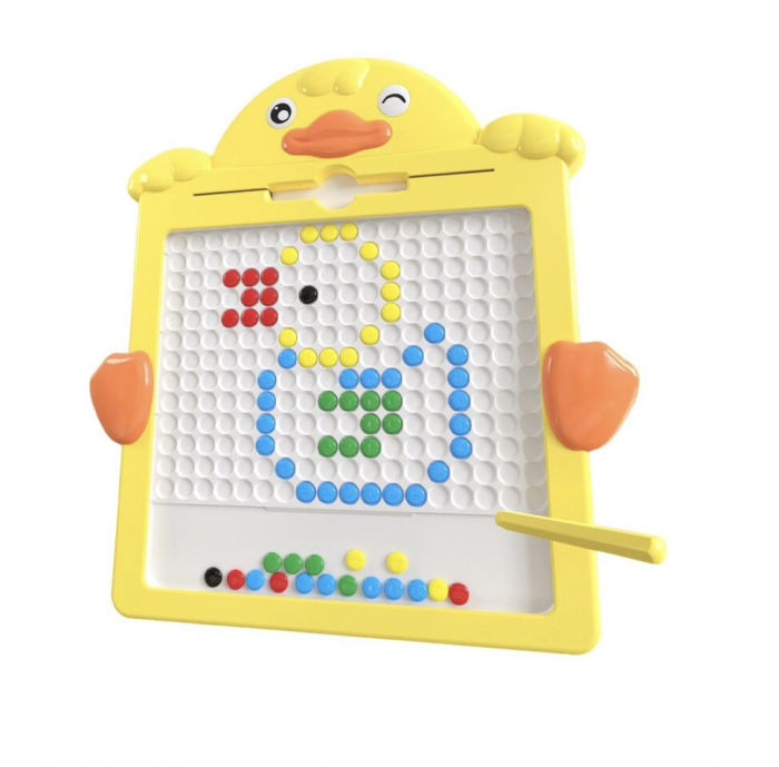 Tabla magnetica cu pix si 20 sabloane, 52 butoni colorati, Ratusca [5]