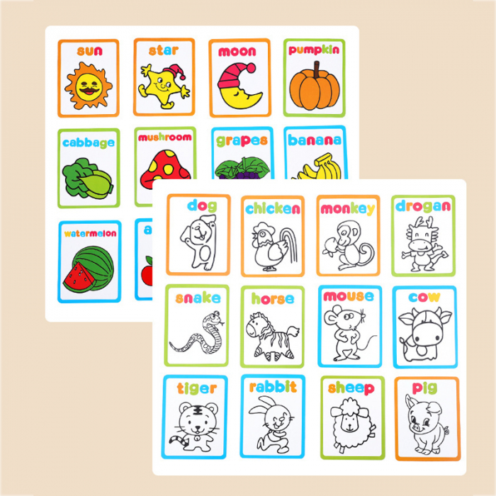 Tabla magnetica cu puzzle incastru cu litere mici si cartonase educative, 44 piese [7]