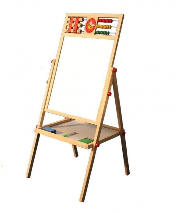 Tabla magnetica de scris cu doua fete, cu numaratoare si alfabet, 102 cm, zh52