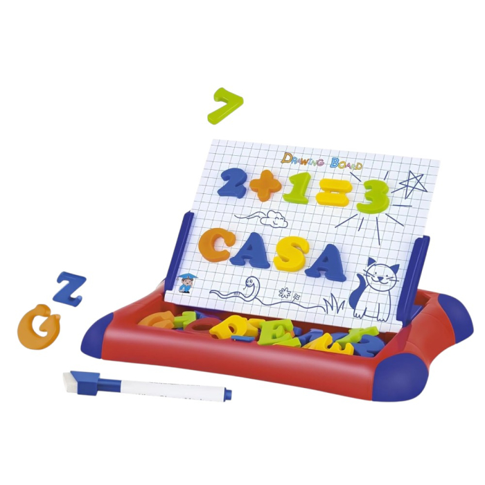 Tabla magnetica educativa 2 in 1, litere si cifre, marker si burete, 3ani+ [5]