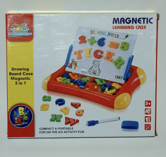 Tabla magnetica educativa 2 in 1, litere si cifre, marker si burete, 3ani+ [6]