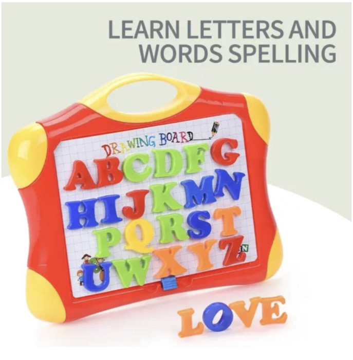 Masuta magnetica educativa 3 in 1, litere si cifre, tabla de scris, marker [3]