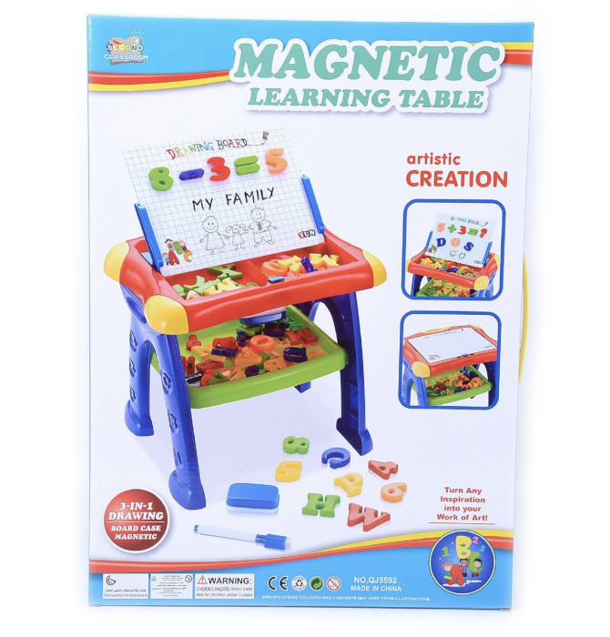 Masuta magnetica educativa 3 in 1, litere si cifre, tabla de scris, marker [4]