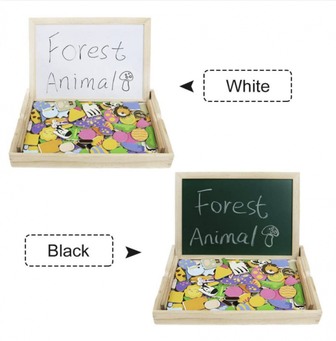 Tabla Montessori 3 In 1 Animalele Salbatice, din lemn [8]