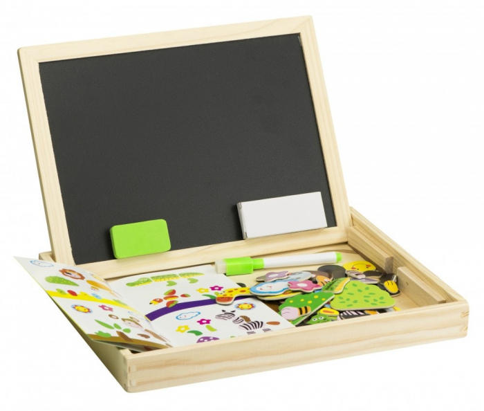 Tabla Montessori 3 In 1 Animalele Salbatice, din lemn [6]