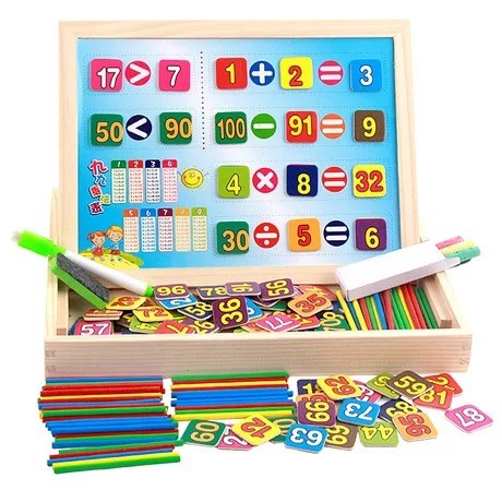 Tabla Montessori 3 in 1 Matematica de Baza, din lemn