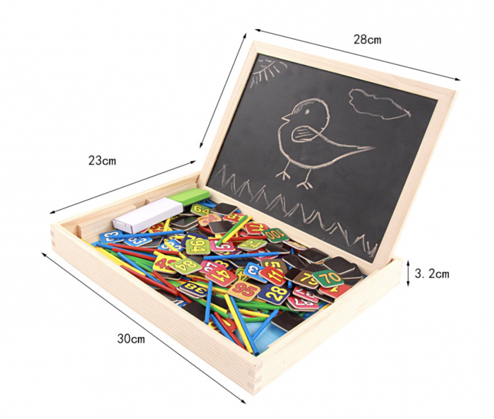 Tabla Montessori cu ceas Matematica de Baza, din lemn [7]