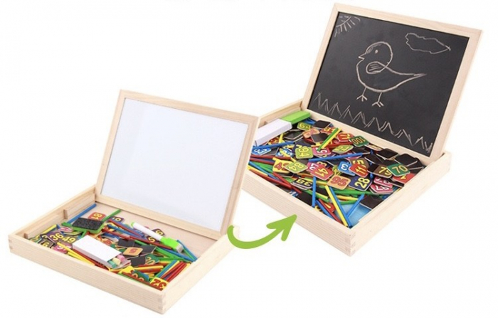 Tabla Montessori cu ceas Matematica de Baza, din lemn [6]