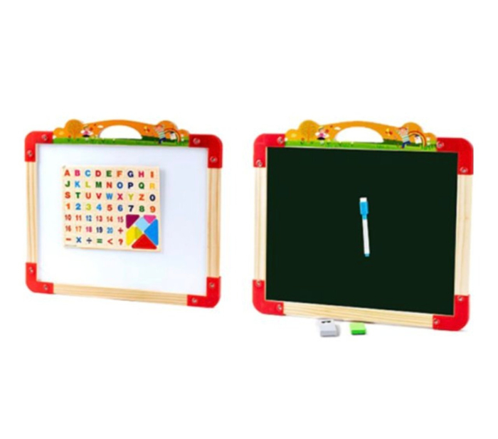 Tabla Montessori multifunctionala cu doua fete, 8009, din lemn