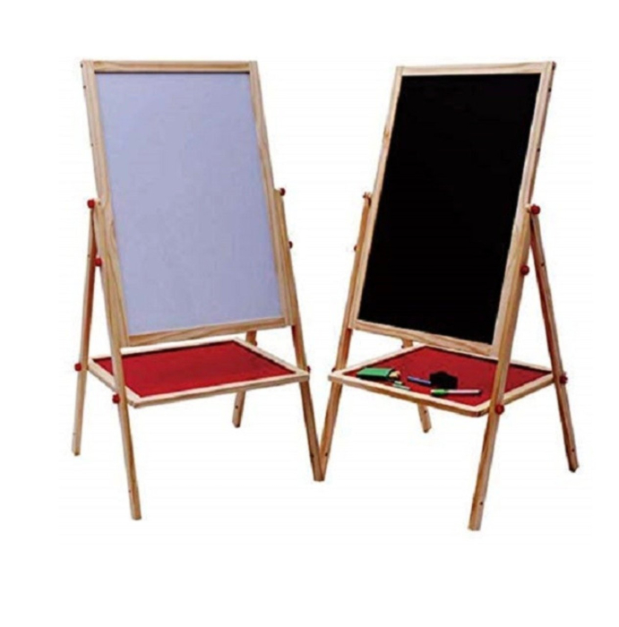 Tabla Magnetica cu Doua Fete si Cadru din Lemn, Reglabila pe Inaltime 68-112 cm [3]