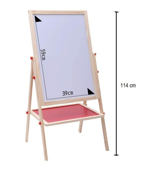 Tabla Magnetica cu Doua Fete si Cadru din Lemn, Reglabila pe Inaltime 68-112 cm [7]