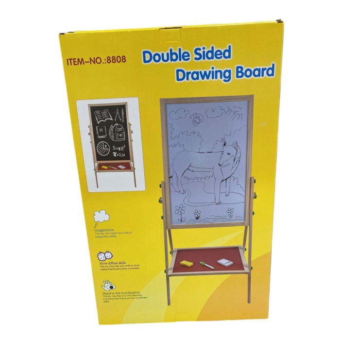 Tabla Magnetica cu Doua Fete si Cadru din Lemn, Reglabila pe Inaltime 68-112 cm [8]