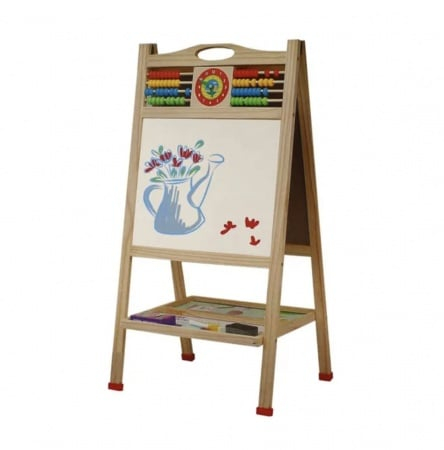 Tabla Sevalet, Cu Doua Fete, cu abac si ceas, D001, 80 cm, din lemn