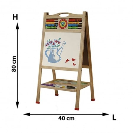 Tabla Sevalet, Cu Doua Fete, cu abac si ceas, D001, 80 cm, din lemn [7]