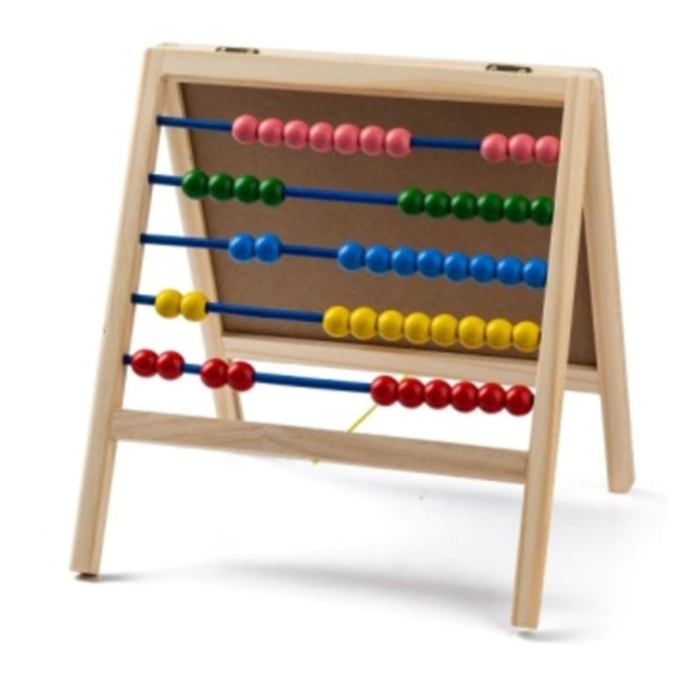 Tabla Montessori 8830, magnetica din lemn cu 2 functii - scriere si numaratoare abac, din lemn [2]