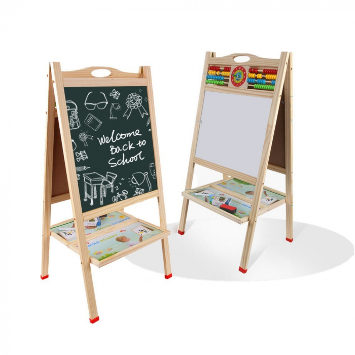 Tabla Sevalet, Cu Doua Fete, cu abac si ceas, 70 cm, din lemn [8]