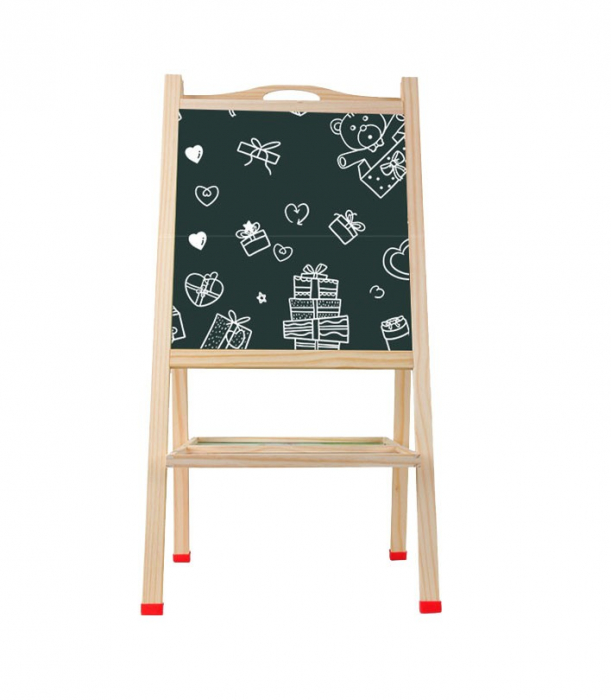 Tabla Sevalet, Cu Doua Fete, cu abac si ceas, 70 cm, din lemn [2]