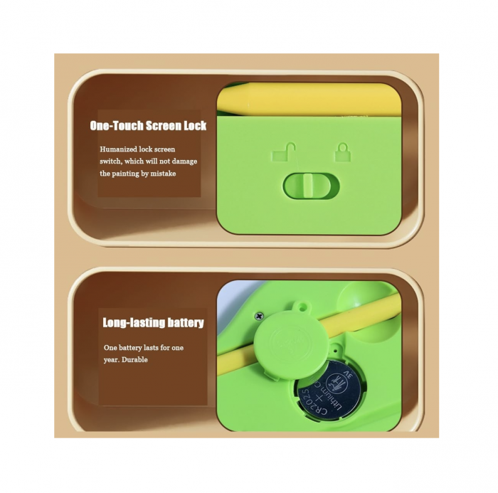 Tableta LCD pentru desen si scris – model Crocodil, verde [8]