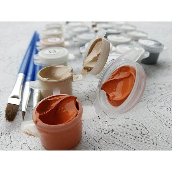 Tablou PM501 Vaza cu floarea soarelui, Picteaza dupa numere, cu rama de lemn, 20 x 30 cm [5]