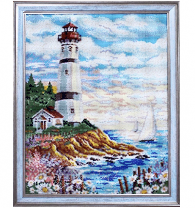 Tablou A22-30239 Goblen Diamante rotunde, 50 x 40 cm, Farul Alb [3]