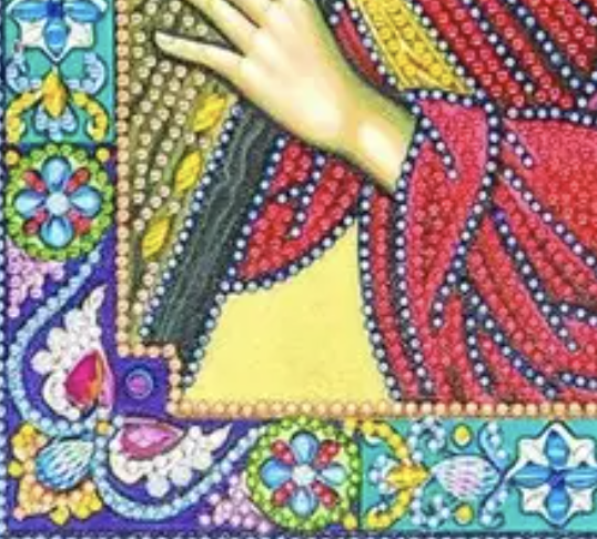 Tablou cu Diamante R8066 Iisus Hristos cara Crucea, cu Umplere partiala, cu rama, 30x40 cm [4]