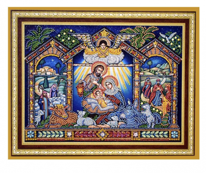 Tablou cu Diamante R8064 Nasterea Domnului, cu Umplere partiala, cu rama, 30x40 cm [2]