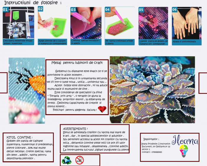 Tablou GM141 Unicorn printre fluturi, Pictura cu Diamante, Goblen cu pietre 5D, cu rama de lemn, 40 x 50 cm [5]