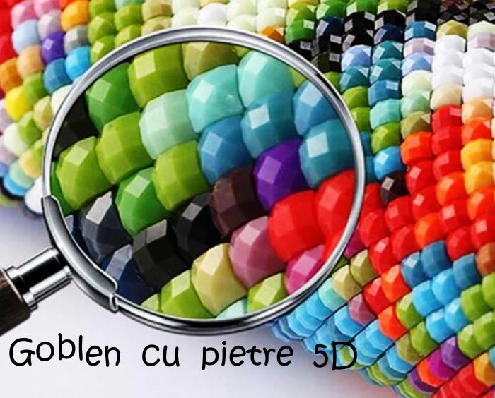 Tablou GM141 Unicorn printre fluturi, Pictura cu Diamante, Goblen cu pietre 5D, cu rama de lemn, 40 x 50 cm [4]