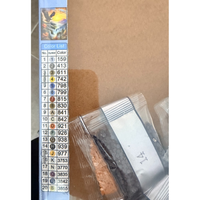 Tablou GR01 Goblen Diamante Rotunde, cu rama, 50 x 40 cm, Vulturul pe culmi [2]