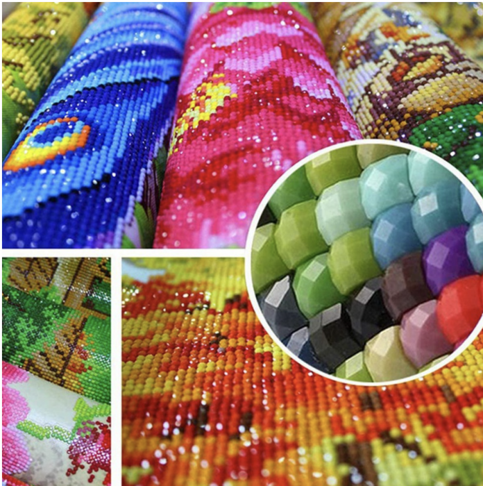 Tablou GM537, Pisica cu bujori, Pictura cu Diamante, Goblen cu pietre 5D, cu rama de lemn, 40 x 50 cm [4]